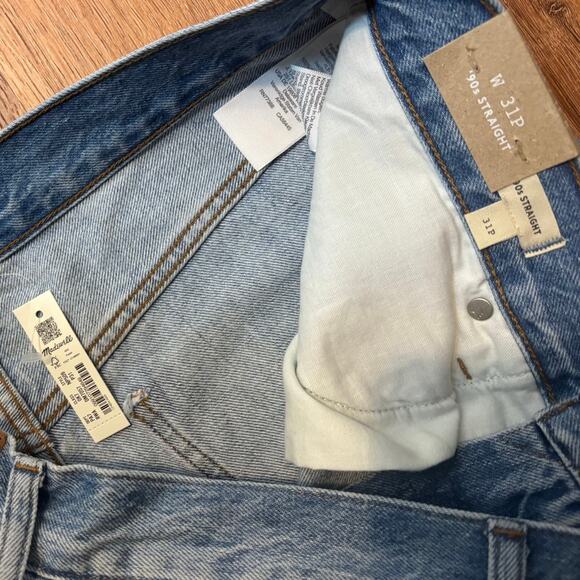 NWT Madewell The Petite '90s Straight Jean Revoir Wash Size 31P - Picture 7 of 10